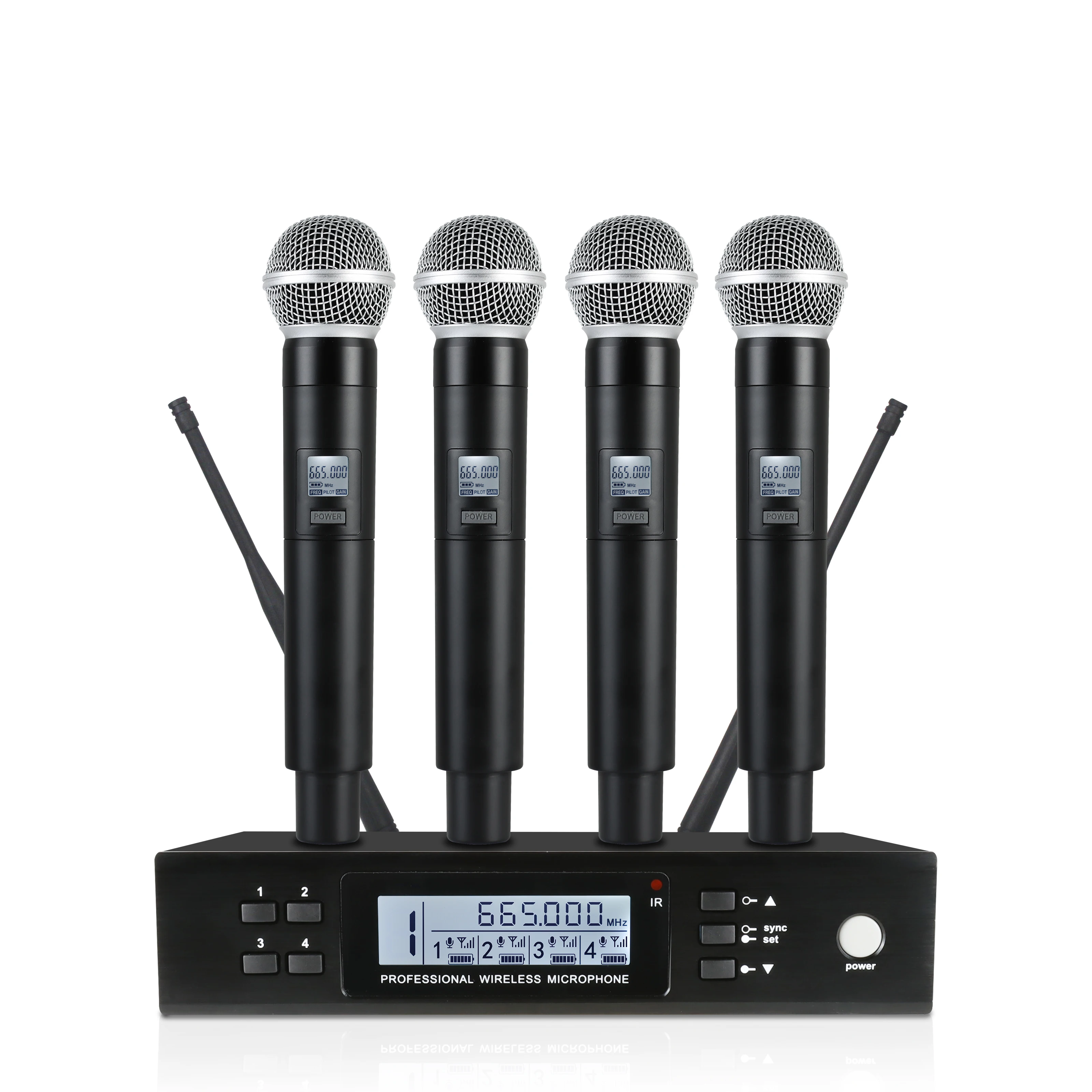 Professional wireless microphone 1 in 4