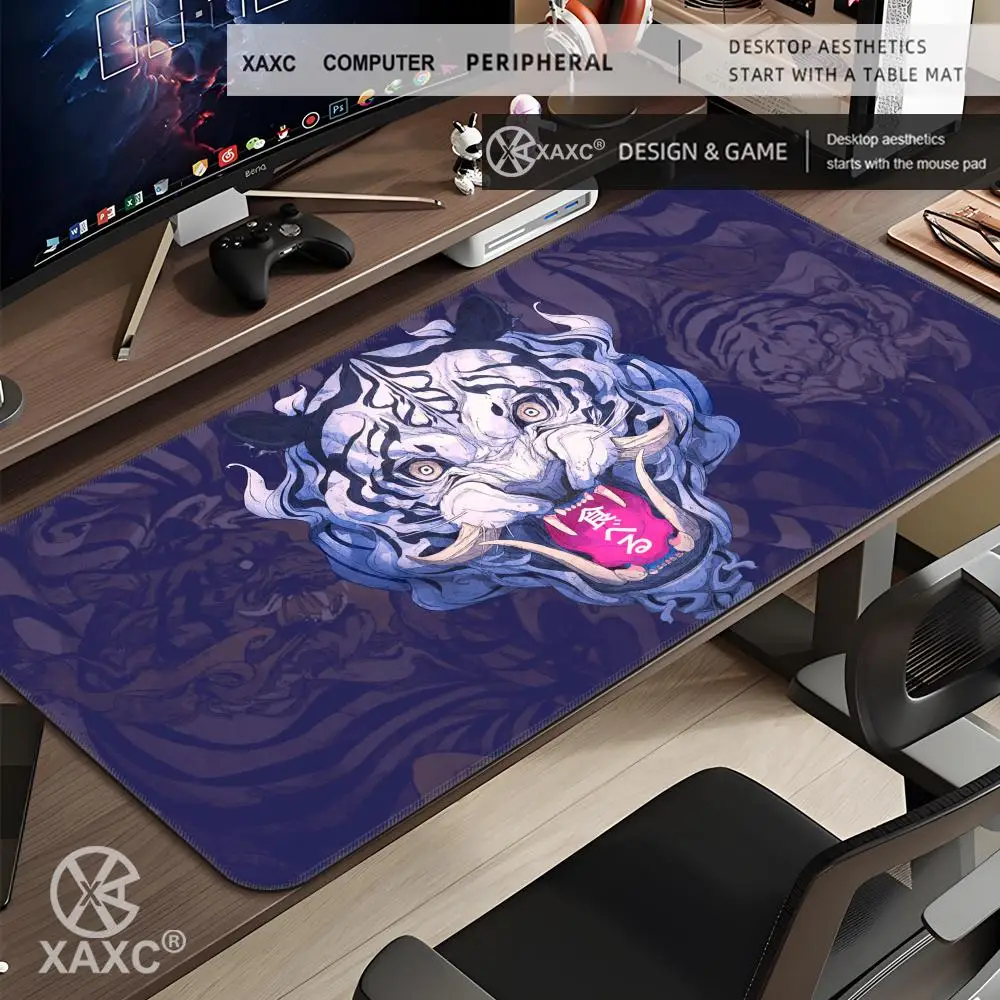 Japanese Devil Mask Mouse Pad Large Keyboard Mouse Desk Pad XXL Non-Slip Rubber Gaming Mouse Pad Laptop Mouse Carpet HYBXXC