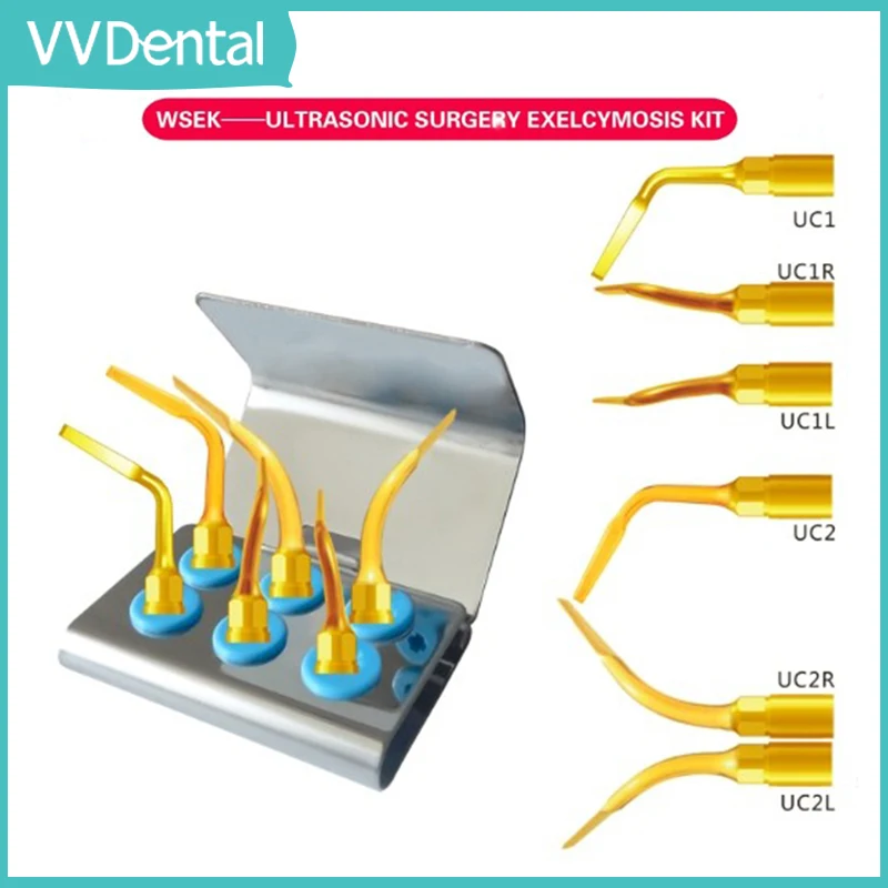 

VV Dental Ultrasonic Scaler Piezosurgery Tips Exelcymosis Tips Set Compatible With Woodpecker UC1/UC1R/UC1L/UC2/UC2R/UC2L