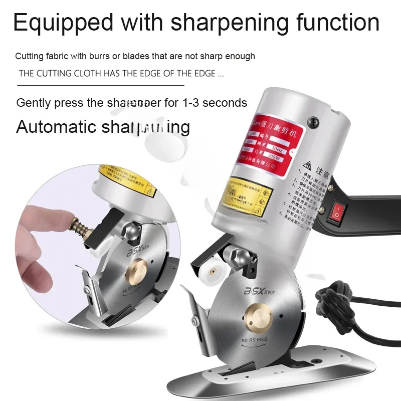 FOR C-90Electric Round Knife Cutting Machine Electric Cloth Knife Fabric Cutting Tools Leather Cloth Electric Hand Push Scissors