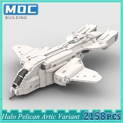 Space MOC Building Blocks Set Haloed Pelican Artic Variant Fighter Battle Airplane Technology Bricks Model Toys Xmas Gifts