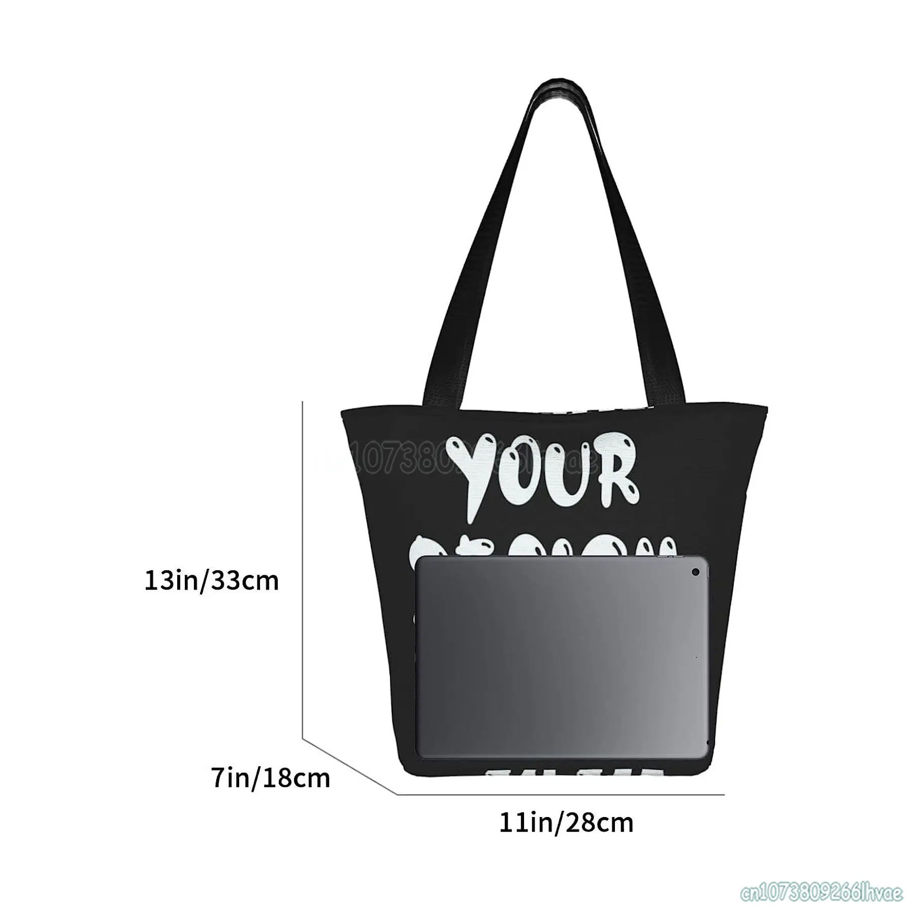 Custom Your Design Text Photo Shoulder Bag Women Casual Handbags Reusable Shopping Bags Large Tote Bag for Travel Work