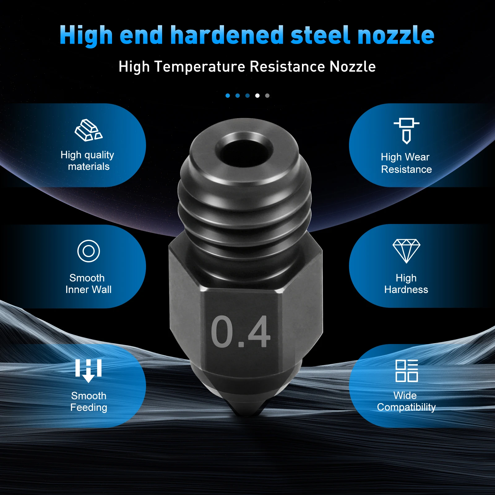 

Высококачественное сопло из закаленной стали для Creality Ender 5 Max 0,4 мм 0,6 мм 0,8 мм сопла Hotend для деталей 3D-принтера Ender-5 Max