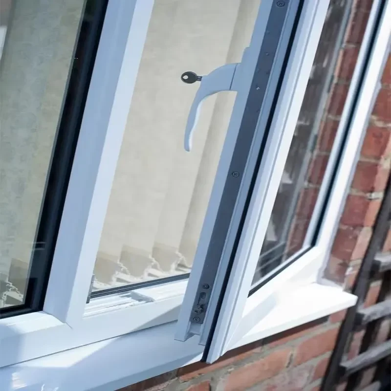 Modern Aluminum Alloy Glass Casement Window with Screen and Tempered Glass for Bedroom Hotel Home Use-Windproof Design