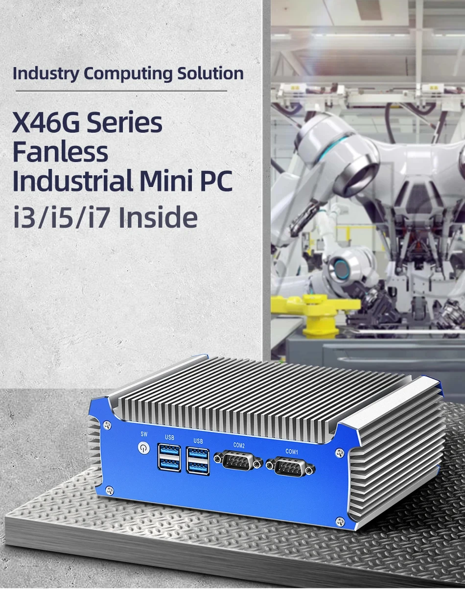 Intel Core I7-5500U Mini PC with 2xGigabit LAN 2xRS232 4xUSB3.0 Support WiFi 3G/4G LTE Computer for Industrial Windows10 Ready