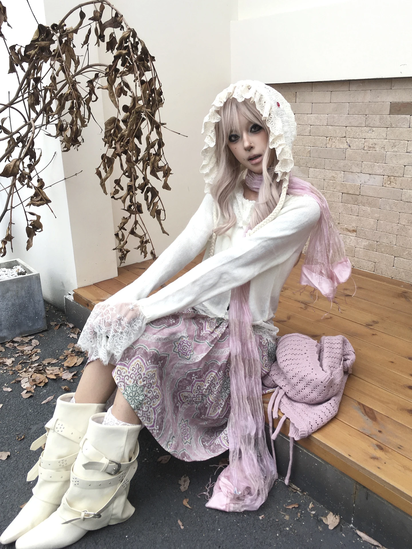 

Женский вязаный свитер с кружевом, мягкий хлопок, уличный длинный свек, высокий воротник, влажный ng, стандартный крой, Four Seasons