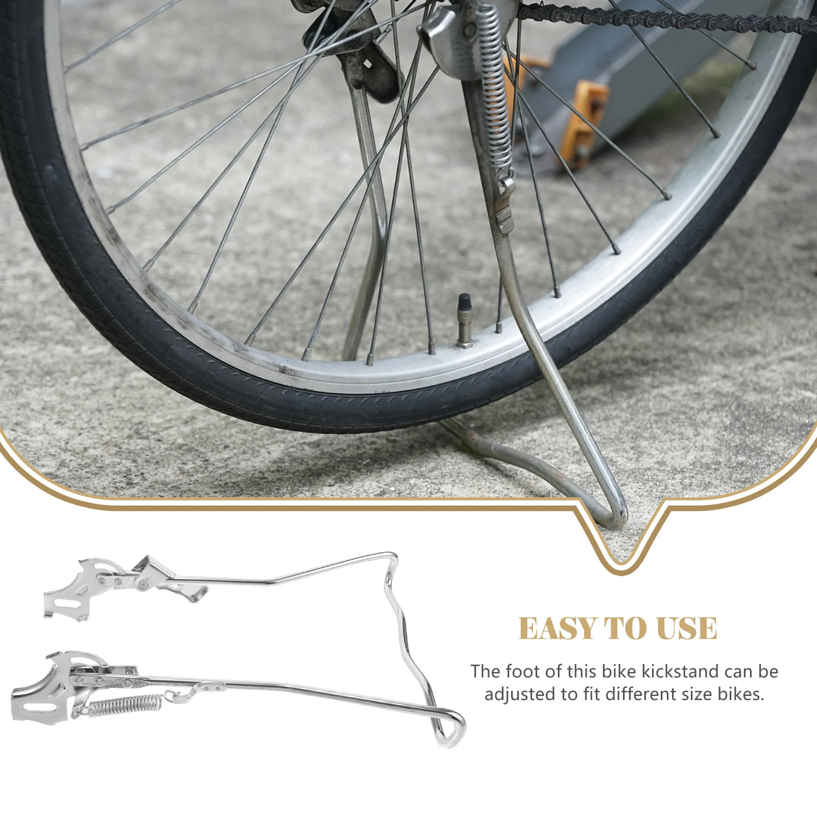 

Bike Kickstand For Bicycle Wear-Resistant Metal Stand Adjustable Non-Slip Feet Replacement For Mountain Bike