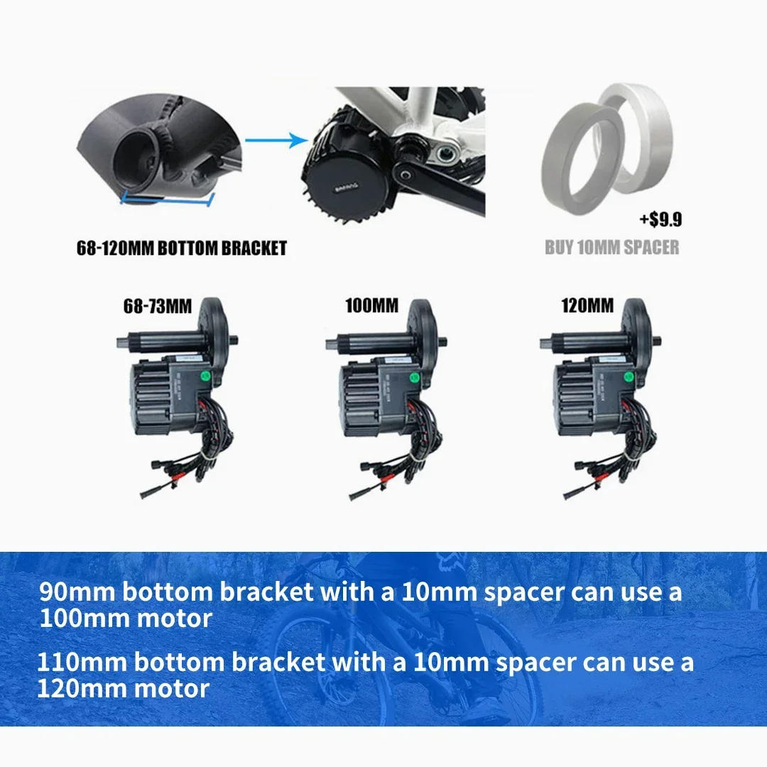 Gasket Spacer Adapter 10mm/pc for 8Fun BBS03 Ebike Mid Drive Crank Motor 1000W Bottom Bracket 90mm 110mm Bafang BBSHD Fitting