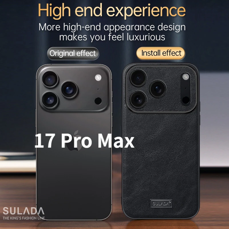 For iPhone 16 15 17 Pro Max Case New Ultra-thin Leather Business Tpu+PC Anti-fall Cover For iPhone 16 Pro Max Shockproof Funda