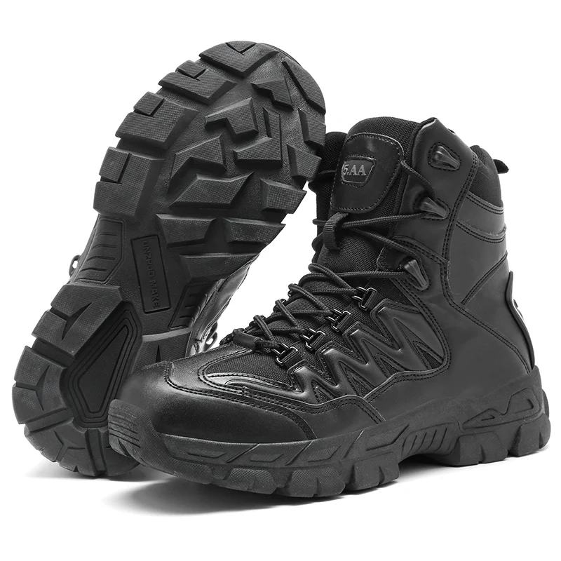 Men's Desert Waterproof Tactical Boots, Sapatos de segurança do trabalho, Escalada, Caminhada, Tornozelo, Ao ar livre