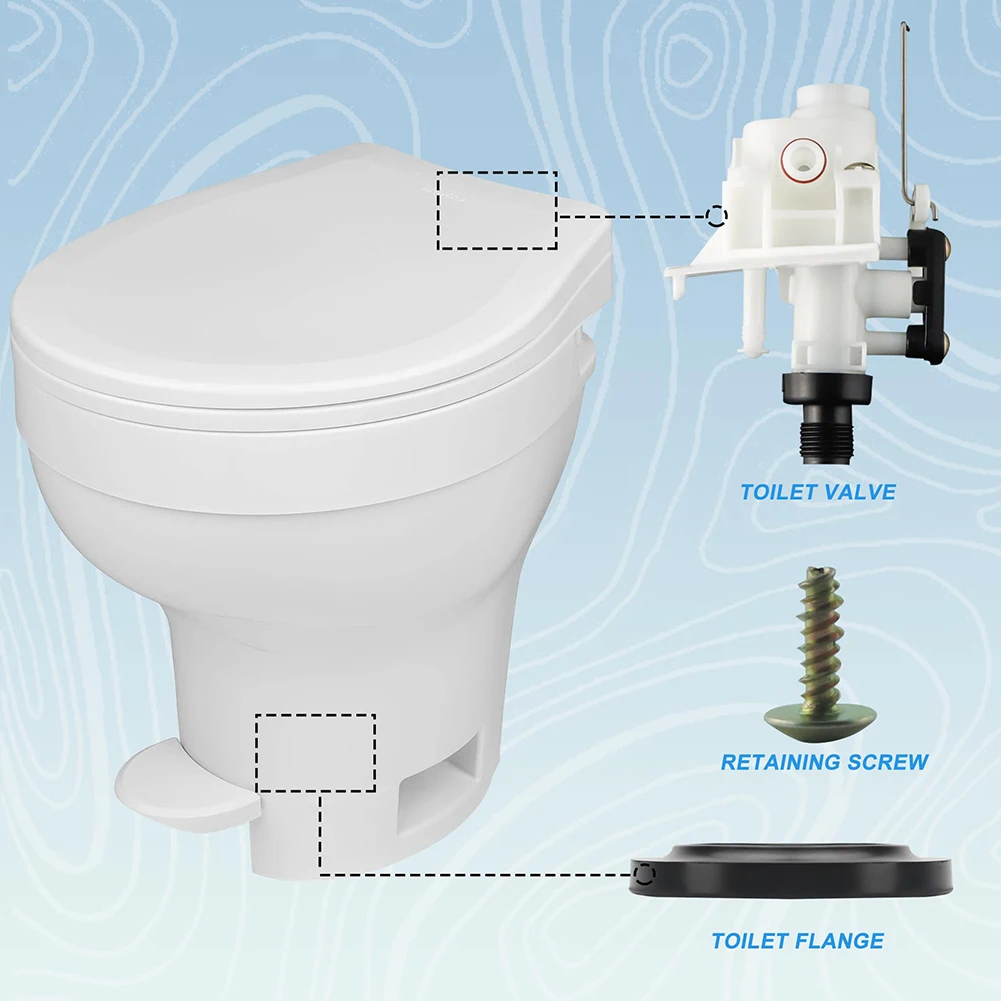 RV Toilet Water Valve System with Rubber Flange Seal for Stable Operation for across Variable Temperature Conditions