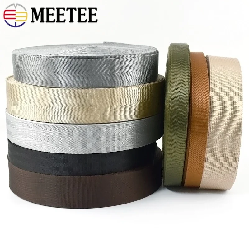 10Meters 20-50mm Nylon Webbing for Stray By The Meter Bag Seat Belt Ribbon Tapes Dog Collar Bias Binding DIY Sewing Accessories