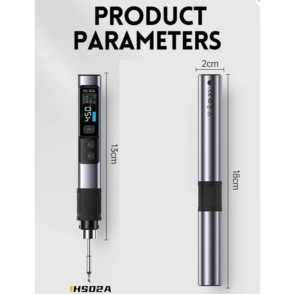 PD100W Portable Smart Soldering Iron HS 02A Soldering Rework Station Efficient Auto Display 4 hour Battery Life