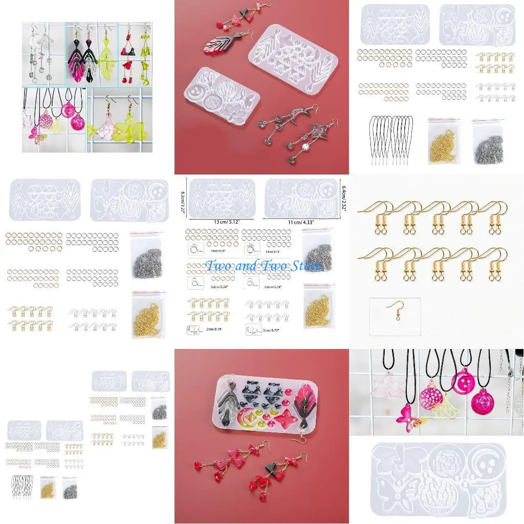 

HX6F 1 Set Earrings Eardrop Danglers Epoxy Resin Mold Hanging Pendant Silicone Mould DIY Crafts Jewelry Necklace Casting Tool