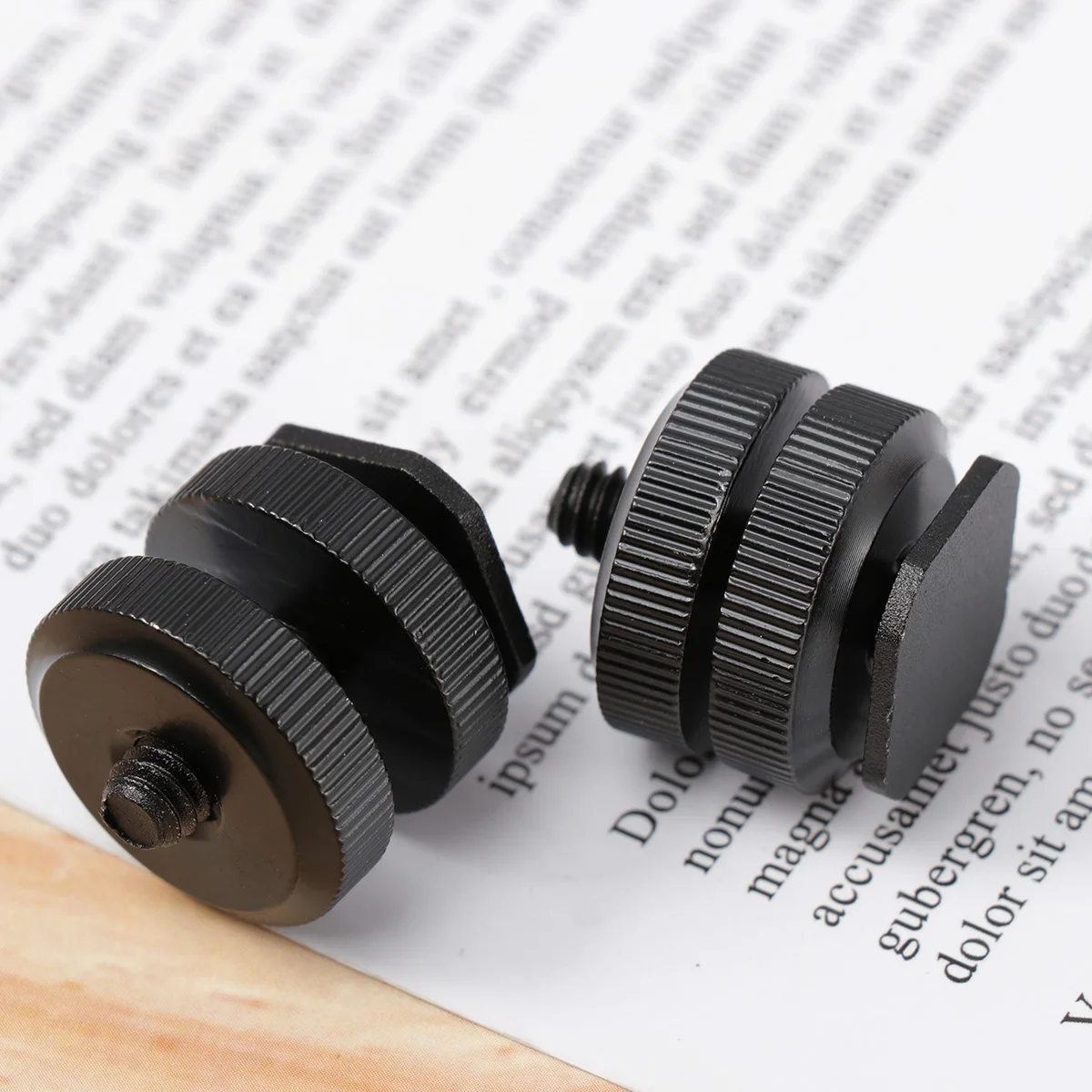

3 Pcs 1/4 Inch Aluminium Alloy Tripod Screw Adapter Flash Hot Shoe Mount Compatible DSLR Camera Camcorder (Black)