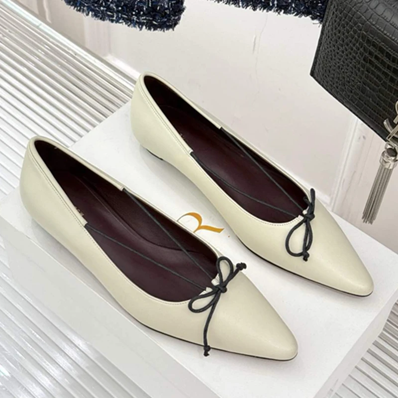 Withered French Elegant Bow Flat Shoes Minimalist Fashion Office Ladies Commuter Shoes Women Retro Slip On Loafers Shoes Women