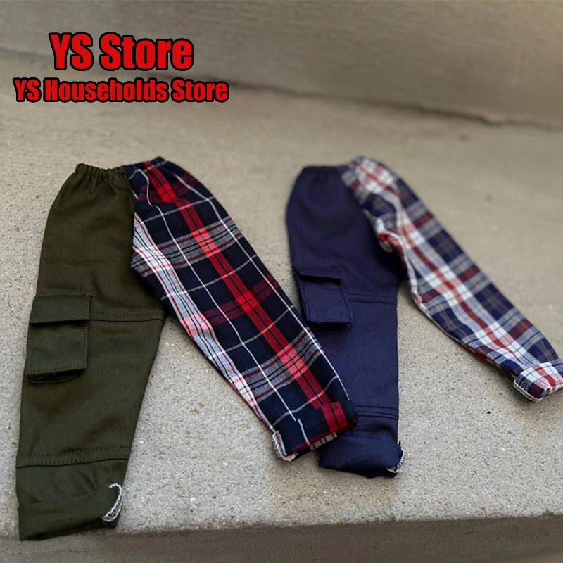 

SUPERDINOSAUR Handmade 1/6 Man Soldier Spliced Plaid Tooling Pants Toys Clothes Accessory For 12" Action Figure Body Decoration