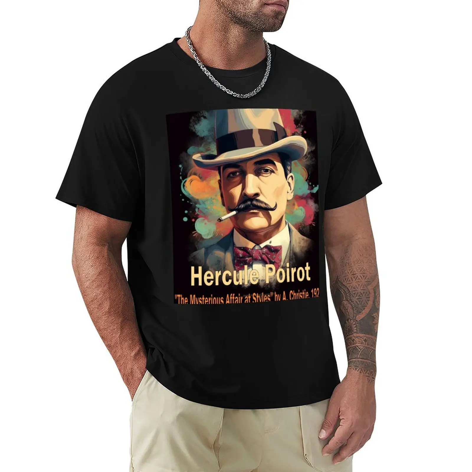 The Art of Deduction: An AI Tribute to Hercule Poirot T-Shirt Soft Durable Cotton T-Shirt