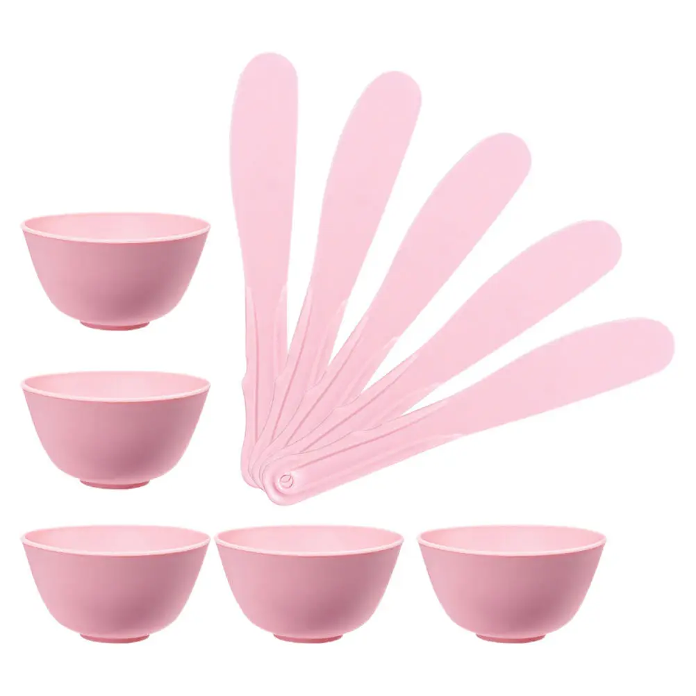 5Sets Facial Mask Mixing Silicone Bowl DIY Kit Skin Care Mixing Bowl Applicator Tool Mask Applicator Silicone Bowls