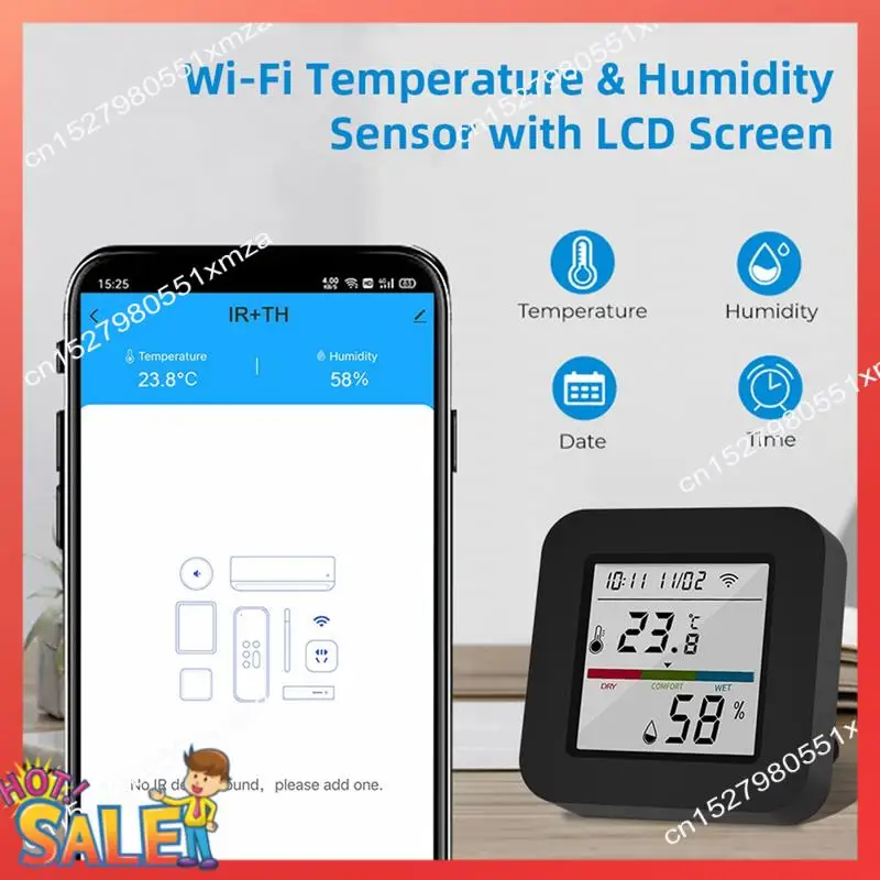 ABCL Tuya Wifi IR Universal Remote Control Temperature And Humidity Sensor Smart Life App Control Work With Alexa Google Home
