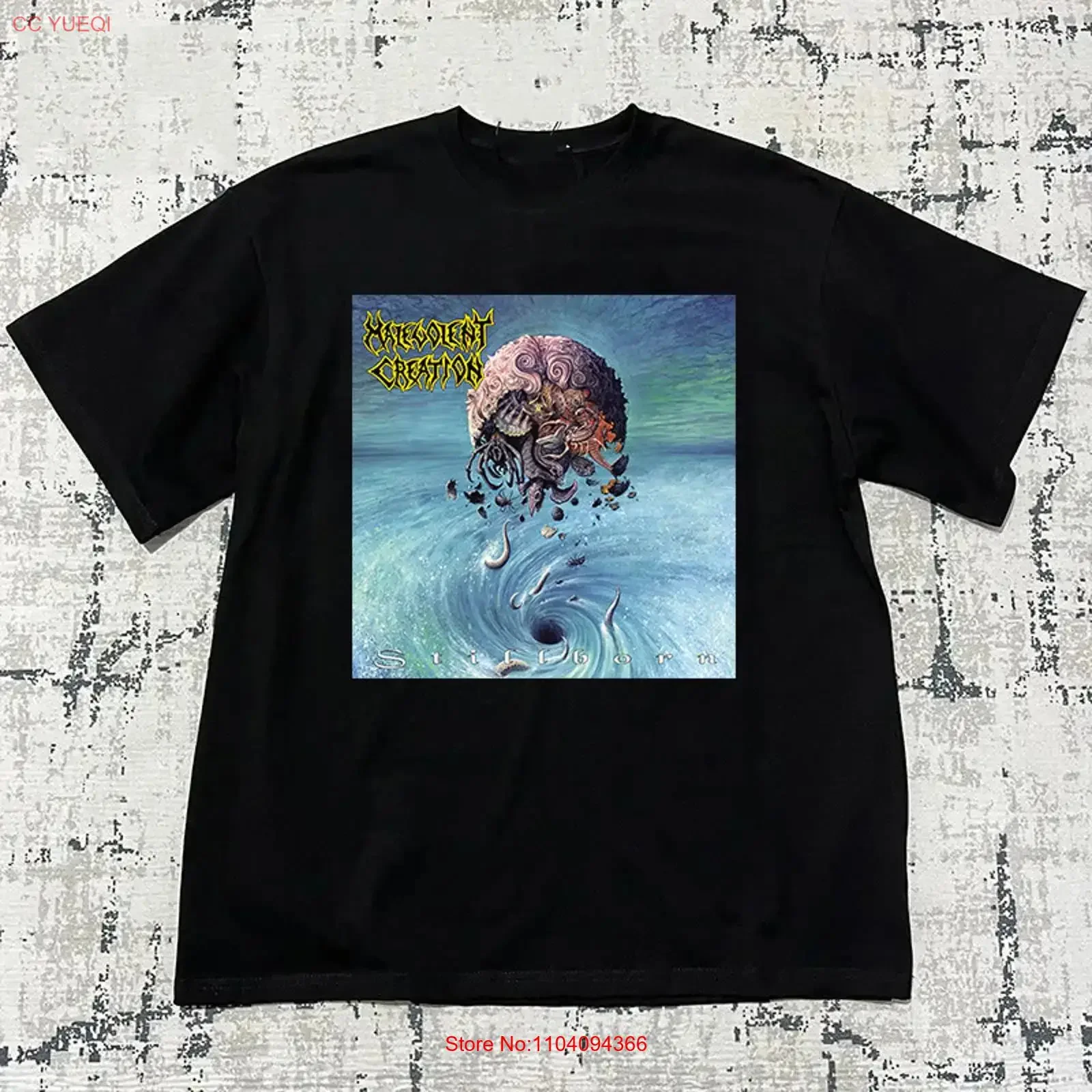 Camiseta de algodón negra Malevolent Creation Stillborn, talla completa S-5XL, estilo vintage, lavada, suave, versátil, ligeramente informal, estilo streetwear
