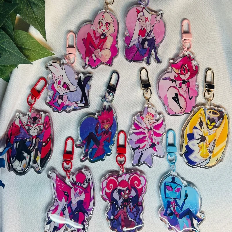 

Keychain for Hazbin Hotel Vox Husk Acrylic Anime Cartoon DIY Collection Toys Gift for friend Birthday Gift