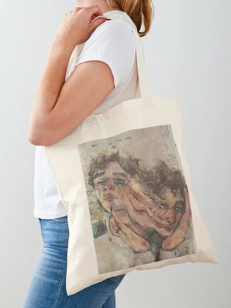 

long face painting Tote Bag hand bag ladies large size bags Big bag Shopper handbag