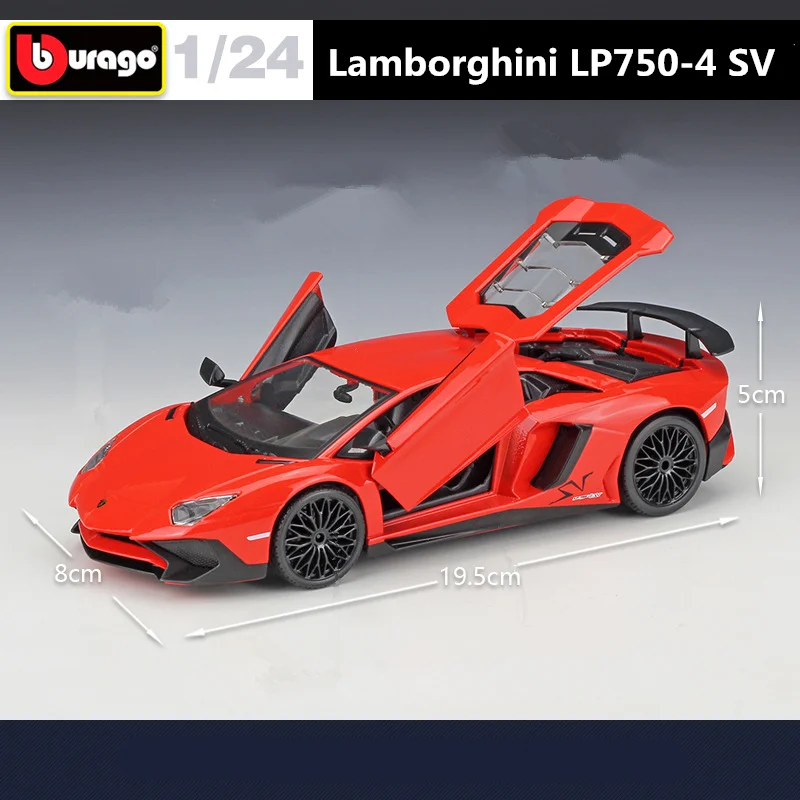 Bburago 1:24 Lamborghini Aventador LP750-4 SV Alloy Sports Car Model Diecasts Metal Toy Vehicles Car Model Simulation Kids Gifts