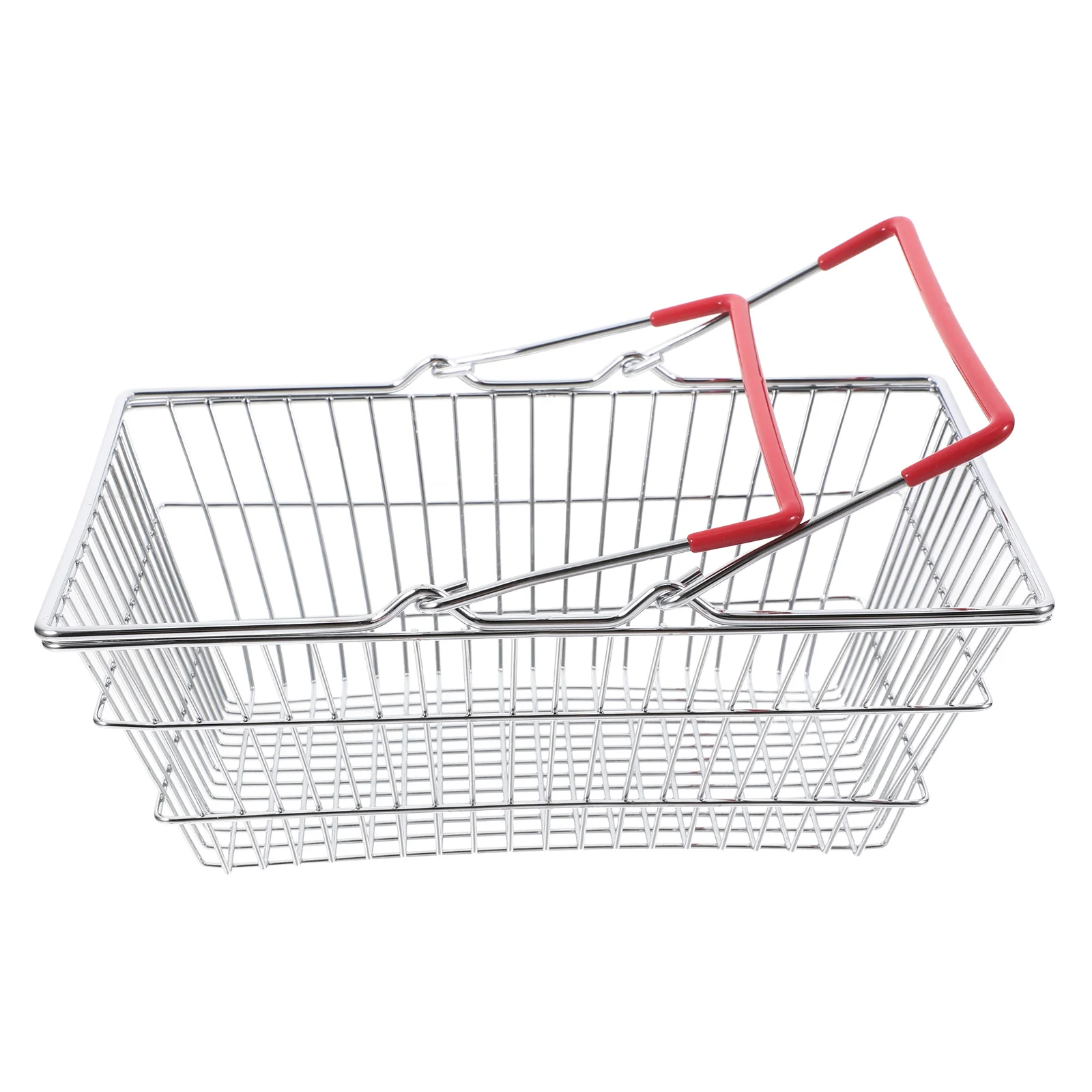 Simulated Shopping Basket Baskets with Handle for Kids Mini Red Iron Bolga Tote