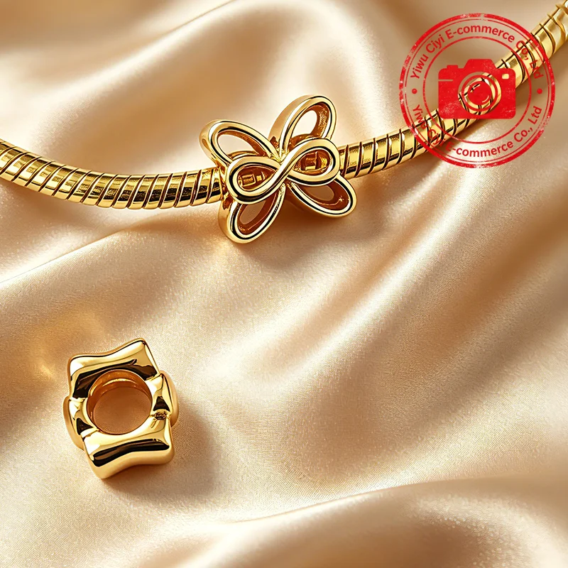 New Fashion Multiple Types Charm Beads Gold Sparkling Heart Animal Flower Charms Fit Original Bracelet Necklace Jewelry DIY Gift