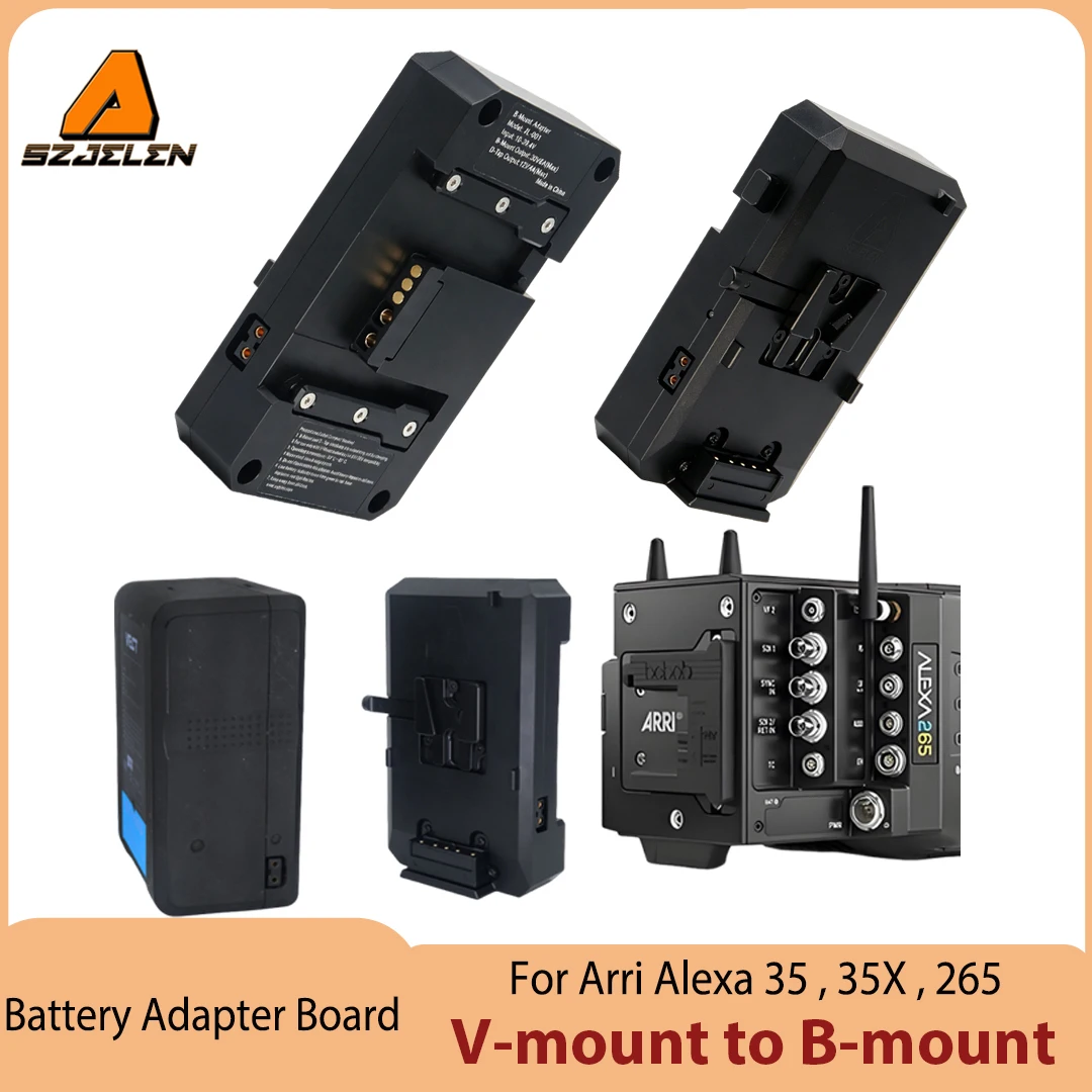 

1PC B-Mount Adapter , V-mount battery Input: 10-29.4V to B-Mount Output: 30V/6A (Max) for Arri Alexa 35 , 35X , 265