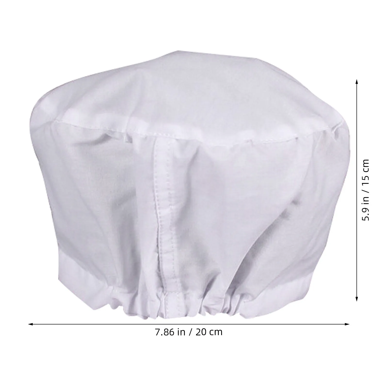 2Pcs White Cotton Scrub Cap for Medical Staff Hospital Lab Food Industry Long Wear Comfortable Non Slip Round Top Dustproof