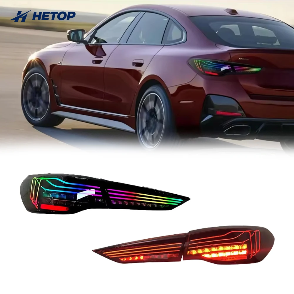 

Светодиодный динамический задний фонарь Hetop для BMW 4 серии G22 G23 G26 G82 M4 CSL 2021-2023 годов выпуска, стоп-сигнал, фонарь заднего хода