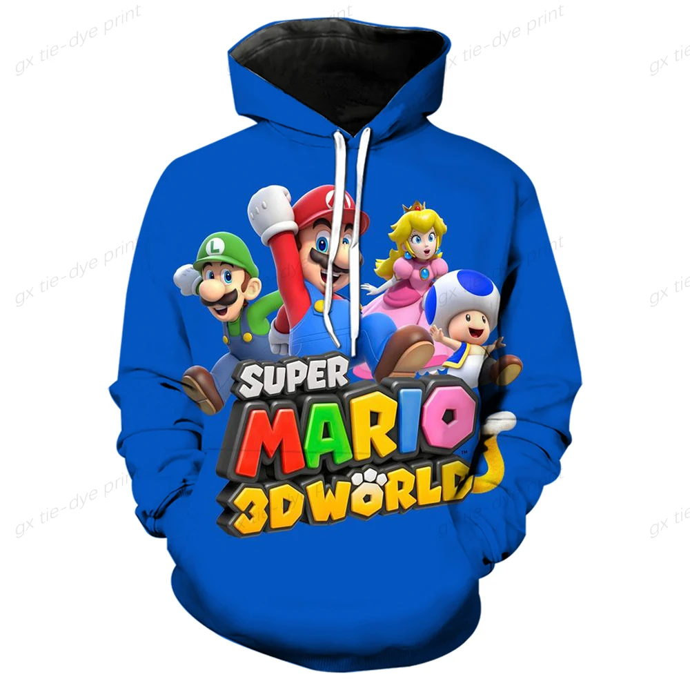 Mario Childrens Sweatshirt Childrens long-sleeved Jacket Boy and Girls Super Mario European And American Autumn Cartoon Clothing