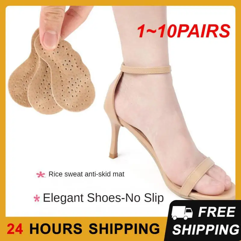 

1~10PAIRS Anti-wear Foot Artifact Soft Womens Non-slip Insoles Shoe Accessories Leather Insole Absorb Sweat Leather Forefoot Pad