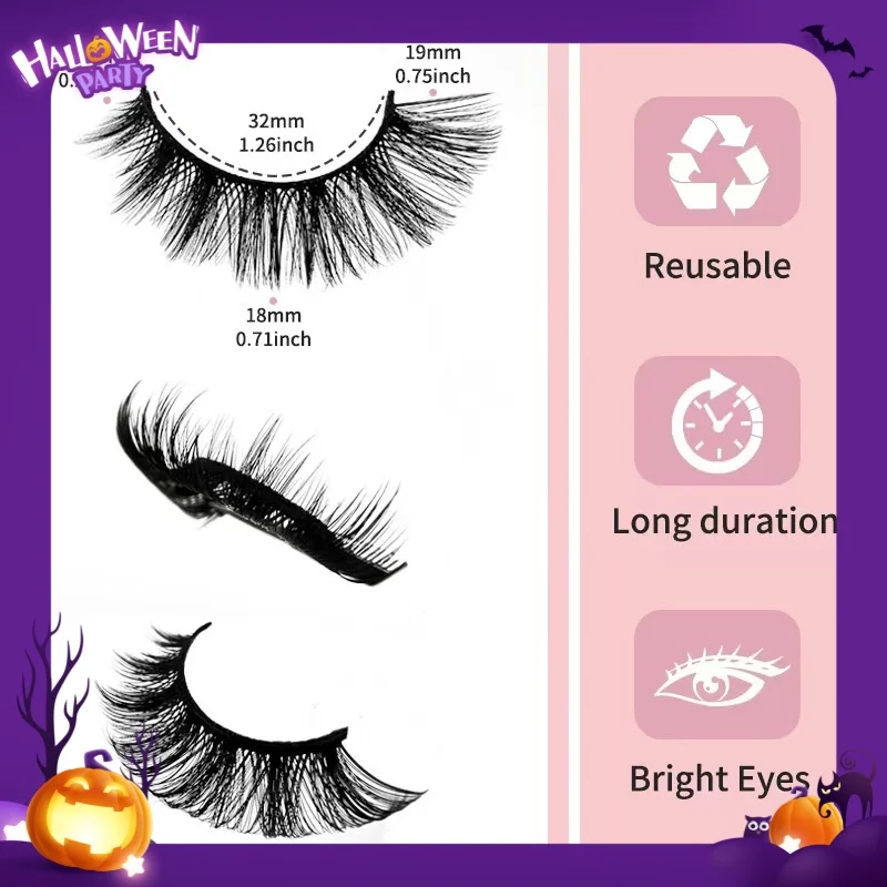 柔らかく軽量なつけまつげ10組 - 長くて太い、肌に優しい、再利用可能、初心者に最適 - に最適