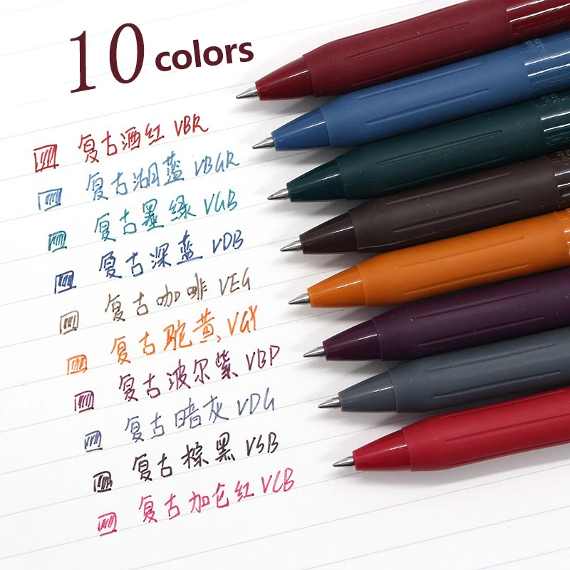 ZEBRA Retro Color Gel Pen JJ15 SARASA Push Color 0.5mm Pens for Writing 10 Color Kawaii School Supplies Japanese Stationery image 2