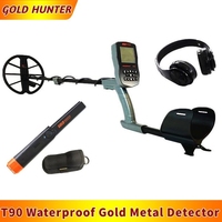 Gold Hunter T90 Metal Detector PinPointer Waterproof Gold Detector Long Range Gold Metal Detector Treasure Hunter