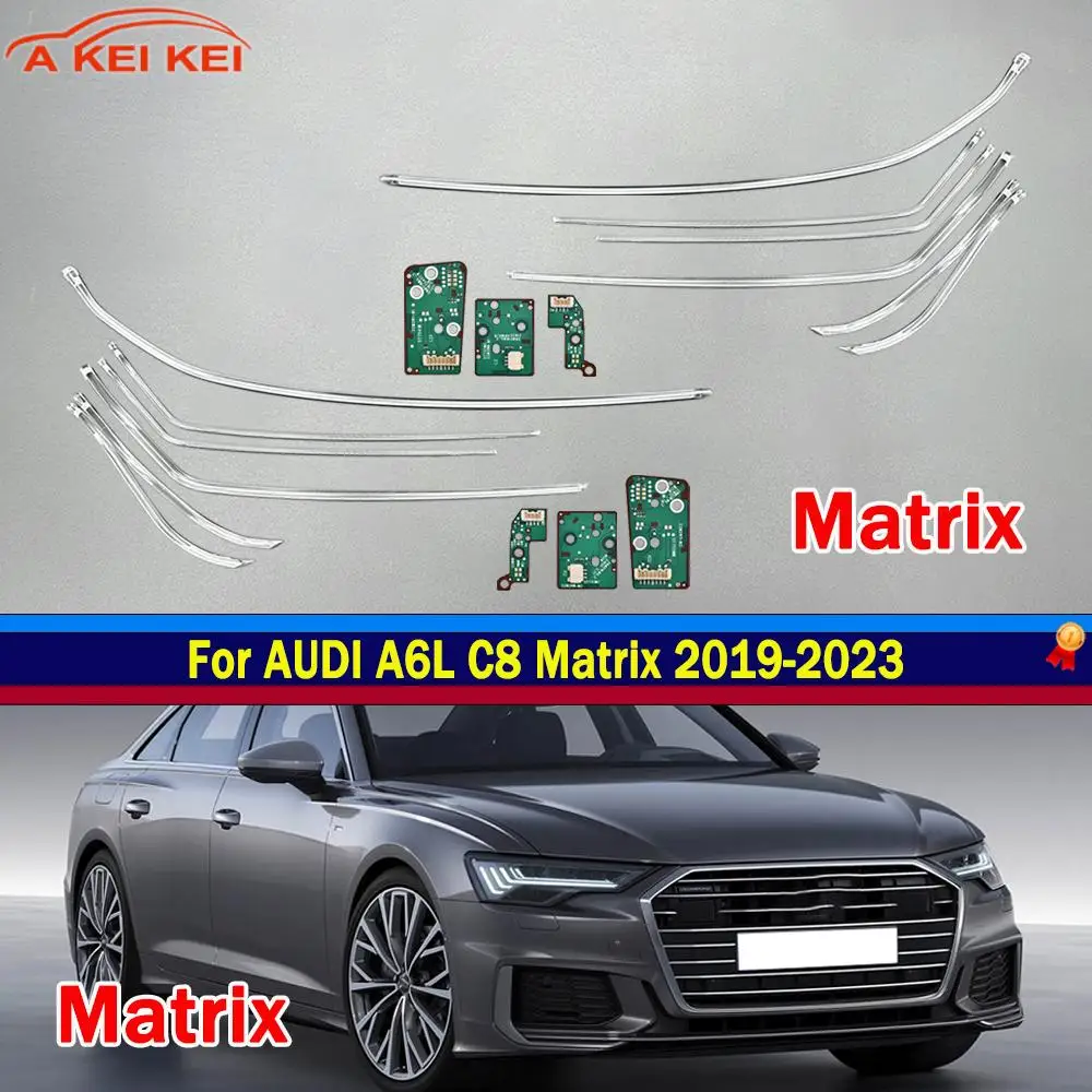 New For Audi A6 C8 2019-2023 Matrix DRL Car Headlight Light Guide Daytime Running Light Tube&Circuit Board Light Source Chip