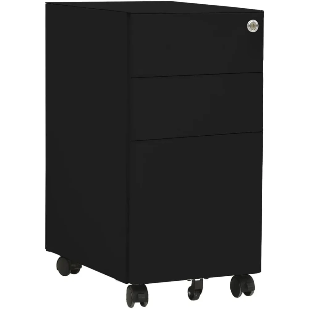 File Cabinet Black Steel File Cabinet Rectangular Modern