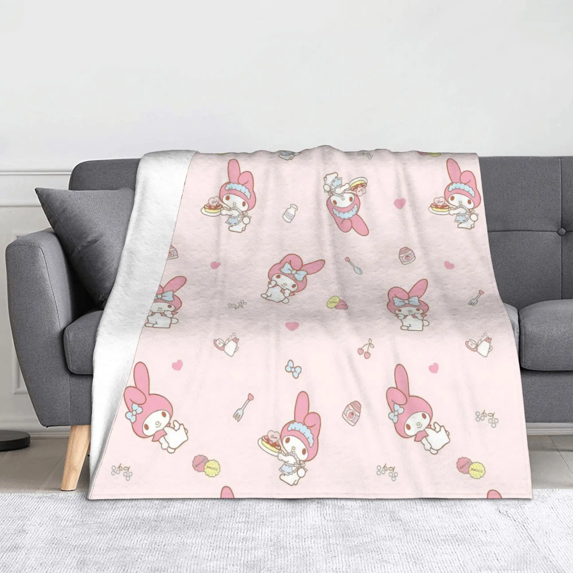 

Бархатное одеяло My Melody с рисунком, милое одеяло для кровати, спальни, супер теплое покрывало