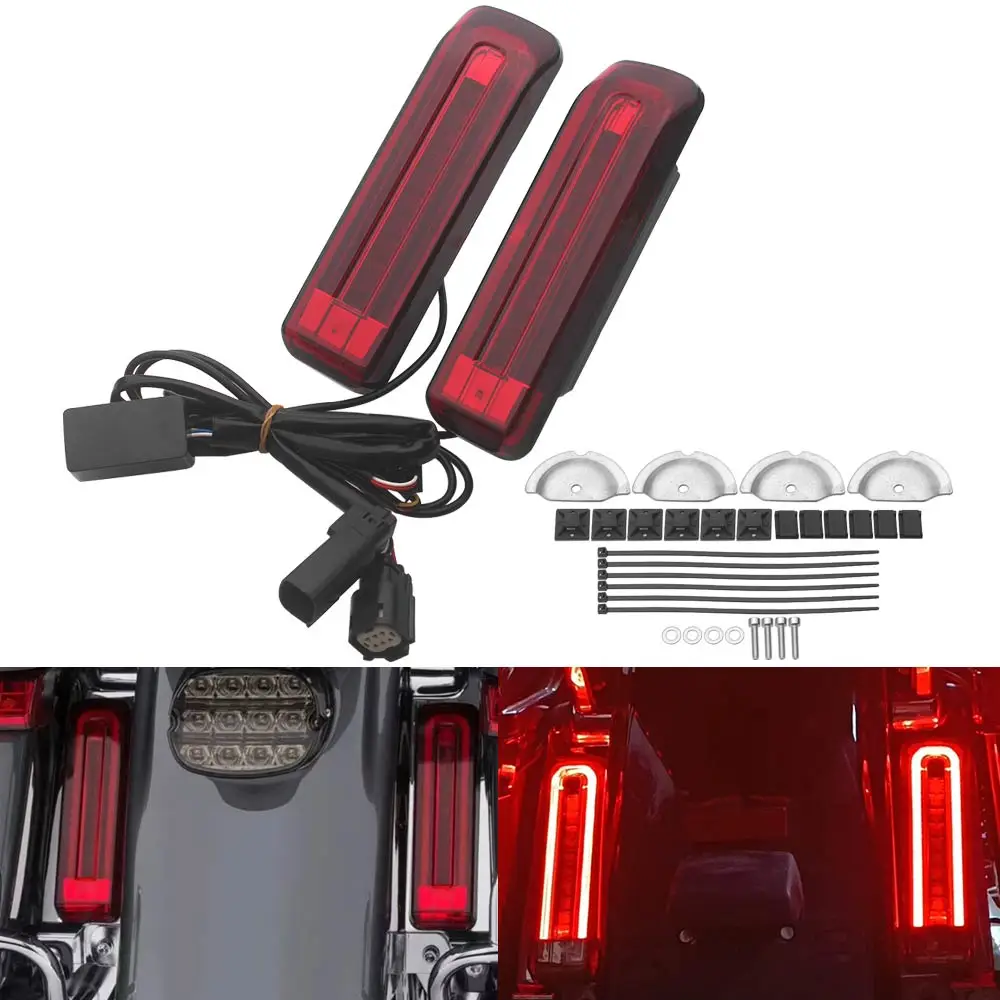 

For Harley Touring Road Electra Glide Ultra Limited Road King FLHTK FLHR 2014-25 Motorcycle Saddlebag LED Insert Light Lamps Red