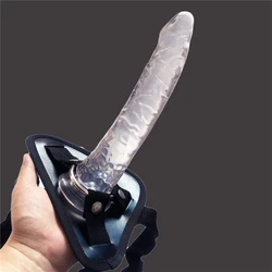 Miękki kryształ Jelly Dildo realistyczne przyssawka Penis typu Strap-On Anal Dildo Pegging Strapon uprząż Sex zabawki dla kobiet Sex produkty