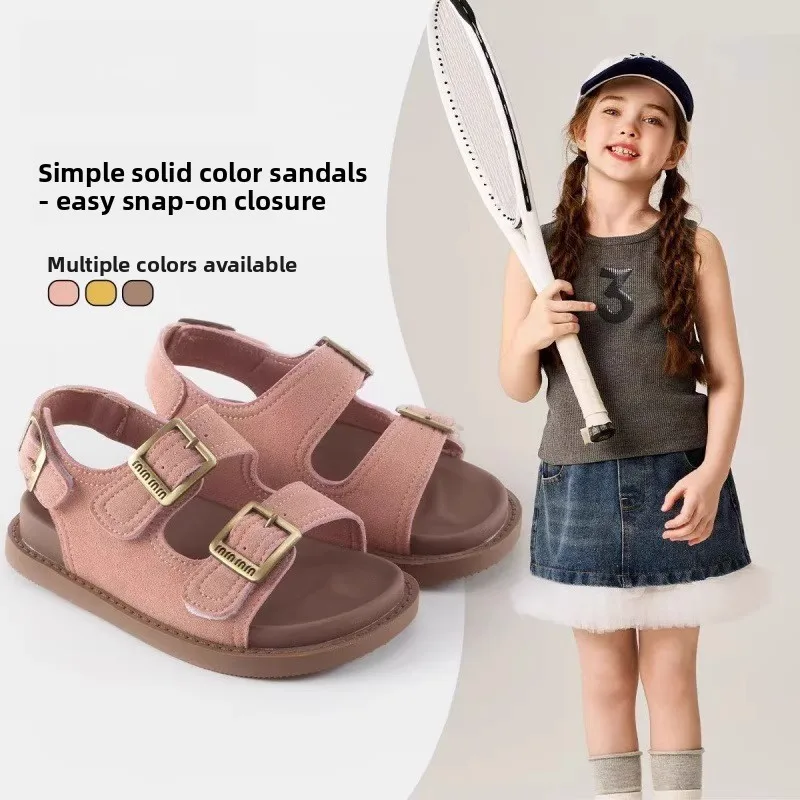 

Children Casual Sandals for Girls 2026 Summer New Fashion Korean Style Soft Bottom Anti-slippery Versatile Open-toe Beach Shoes