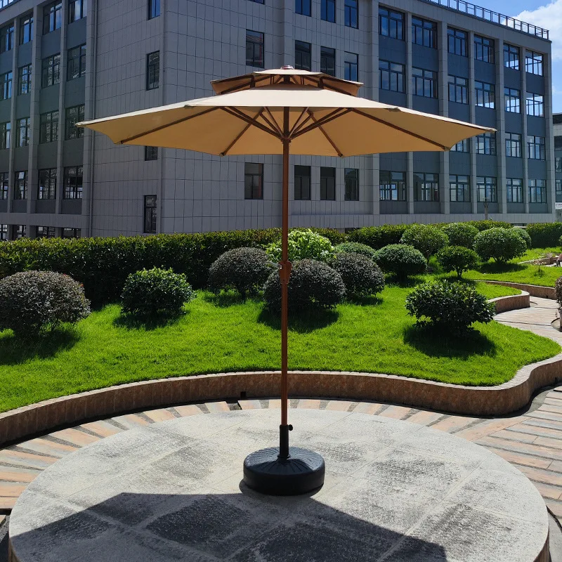 Outdoor umbrella Straight pole LED middle column Parasol Sun Garden Beach