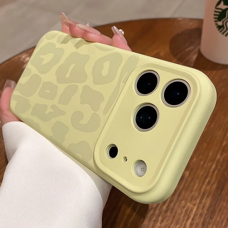 Modische Handyhüllen aus Flüssigsilikon mit Leopardenmuster für iPhone 17 16 12 Pro Max 14 15 Plus 17, staubdicht, weich, stoßfest. – Detail 9
