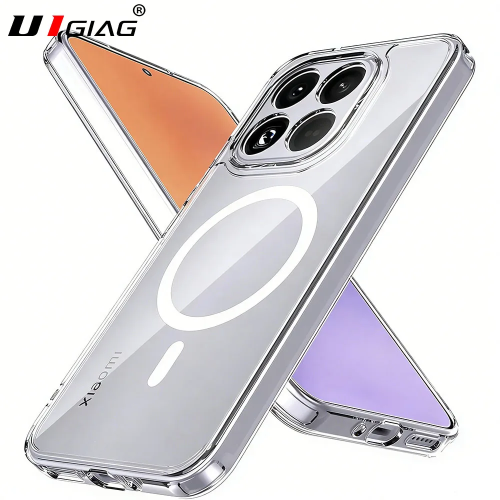 Магнитный гибридный чехол для Magsafe для Xiaomi 17 15T Pro, прозрачная жесткая задняя крышка, мягкий бампер, чехол-накладка для Xiaomi17 Xiaomi15T 15TPro