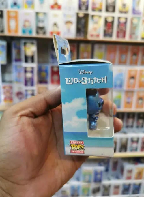 FUNKO POP Disney Angel ELVIS STITCH IN BATHTUB Summer Stitch Keychain Toy TIKI STITCH LILO Vinyl Figure Pocket Pop Keyring Toys