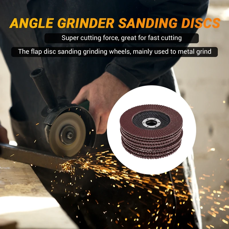 8Pcs Aluminium Oxide Discs 125Mm Sanding Discs 40/60/80/120 Grit Grinding Wheels Blades For Angle Grinder Finishing