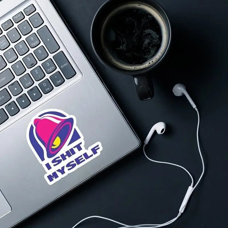 

2Pcs I Shit Myself Alien Themed Stickers - PE Material, Durable Decals